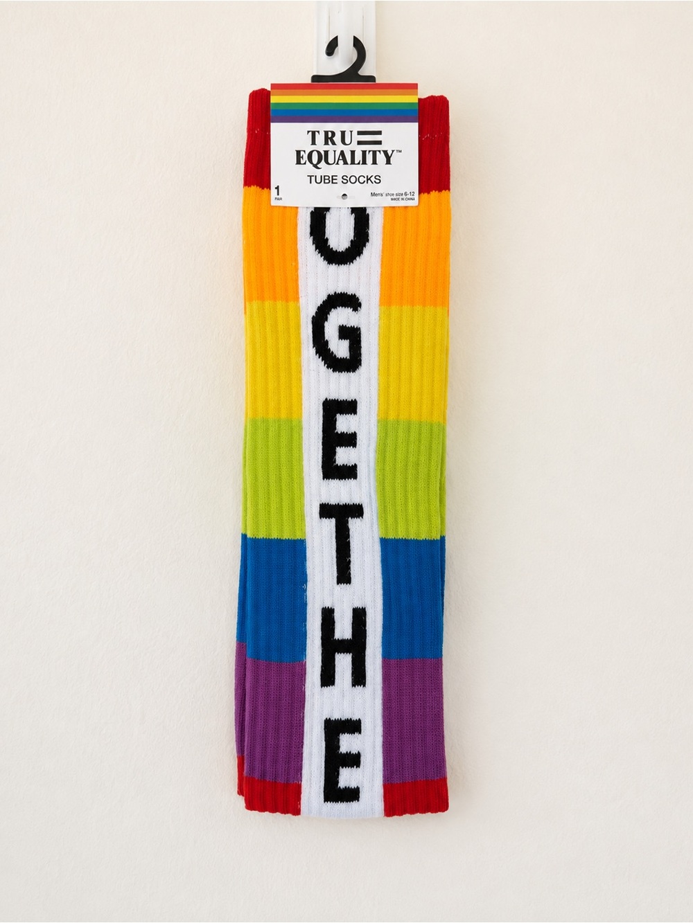 True Equality Rainbow Together Tube Socks NWT Men’s 6-12